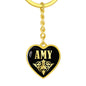 Amy v02 - Heart Pendant Luxury Keychain