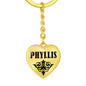Phyllis v01 - Heart Pendant Luxury Keychain