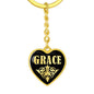 Grace v02 - Heart Pendant Luxury Keychain