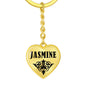 Jasmine v01 - Heart Pendant Luxury Keychain