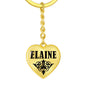 Elaine v01 - Heart Pendant Luxury Keychain
