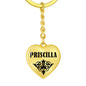 Priscilla v01 - Heart Pendant Luxury Keychain