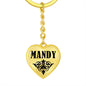 Mandy  v01 - Heart Pendant Luxury Keychain