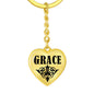 Grace v01 - Heart Pendant Luxury Keychain