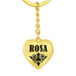 Rosa v01 - Heart Pendant Luxury Keychain