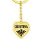Cristina  v01 - Heart Pendant Luxury Keychain