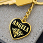 Angela v02 - Heart Pendant Luxury Keychain