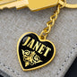 Janet v02 - Heart Pendant Luxury Keychain