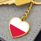Polish Flag - Heart Pendant Luxury Keychain