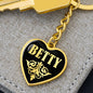 Betty v02 - Heart Pendant Luxury Keychain