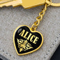 Alice v02 - Heart Pendant Luxury Keychain