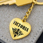 Victoria v01 - Heart Pendant Luxury Keychain