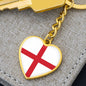 English Flag - Heart Pendant Luxury Keychain