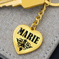 Marie v01 - Heart Pendant Luxury Keychain