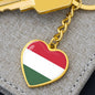 Hungarian Flag - Heart Pendant Luxury Keychain