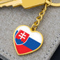 Slovak Flag - Heart Pendant Luxury Keychain