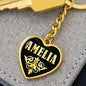 Amelia v02 - Heart Pendant Luxury Keychain