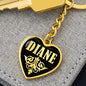 Diane v02 - Heart Pendant Luxury Keychain