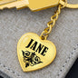 Jane v01 - Heart Pendant Luxury Keychain