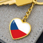 Czech Flag - Heart Pendant Luxury Keychain