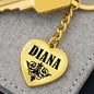 Diana v01 - Heart Pendant Luxury Keychain