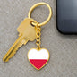 Polish Flag - Heart Pendant Luxury Keychain