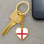 English Flag - Heart Pendant Luxury Keychain