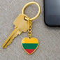 Lithuanian Flag - Heart Pendant Luxury Keychain