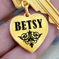 Betsy  v01 - Heart Pendant Luxury Keychain