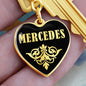 Mercedes v02 - Heart Pendant Luxury Keychain