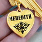 Meredith  v01 - Heart Pendant Luxury Keychain
