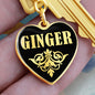 Ginger v02 - Heart Pendant Luxury Keychain