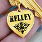 Kelley  v01 - Heart Pendant Luxury Keychain