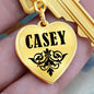 Casey  v01 - Heart Pendant Luxury Keychain