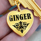 Ginger  v01 - Heart Pendant Luxury Keychain