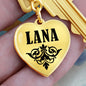 Lana  v01 - Heart Pendant Luxury Keychain