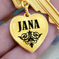 Jana  v01 - Heart Pendant Luxury Keychain