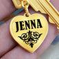 Jenna  v01 - Heart Pendant Luxury Keychain