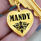 Mandy  v01 - Heart Pendant Luxury Keychain