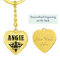 Angie v01 - Heart Pendant Luxury Keychain