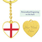 English Flag - Heart Pendant Luxury Keychain