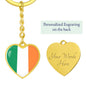 Irish Flag - Heart Pendant Luxury Keychain