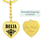 Delia  v01 - Heart Pendant Luxury Keychain