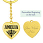 Amelia v01 - Heart Pendant Luxury Keychain