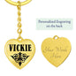 Vickie v01 - Heart Pendant Luxury Keychain