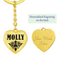 Molly v01 - Heart Pendant Luxury Keychain