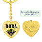 Dora v01 - Heart Pendant Luxury Keychain