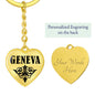 Geneva v01 - Heart Pendant Luxury Keychain