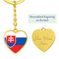 Slovak Flag - Heart Pendant Luxury Keychain