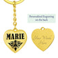 Marie v01 - Heart Pendant Luxury Keychain